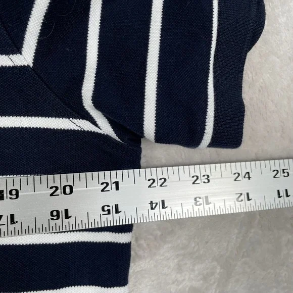 Charles Tyrwhitt Polo Shirt Mens Large Striped Casual Short Sleeve Navy - Picture 4 of 5